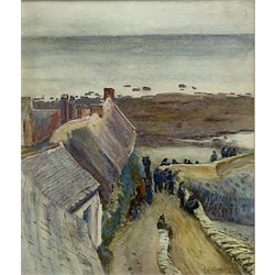 Helen Allingham (British 1848-1926): 'Awaiting the Return' Lynmouth Devon, watercolour signed 20cm x 17cm
Provenance: with Abbott and Holder, Museum Street, London; collection of Mrs Arthur Paterson, label verso