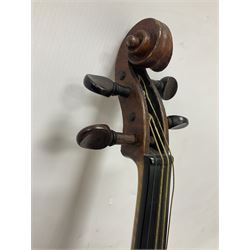 Michael Lindsay of Stockton-on-Tees violin, dated 1904 on the label and stamped on the neck, full length 60cm In a later soft case