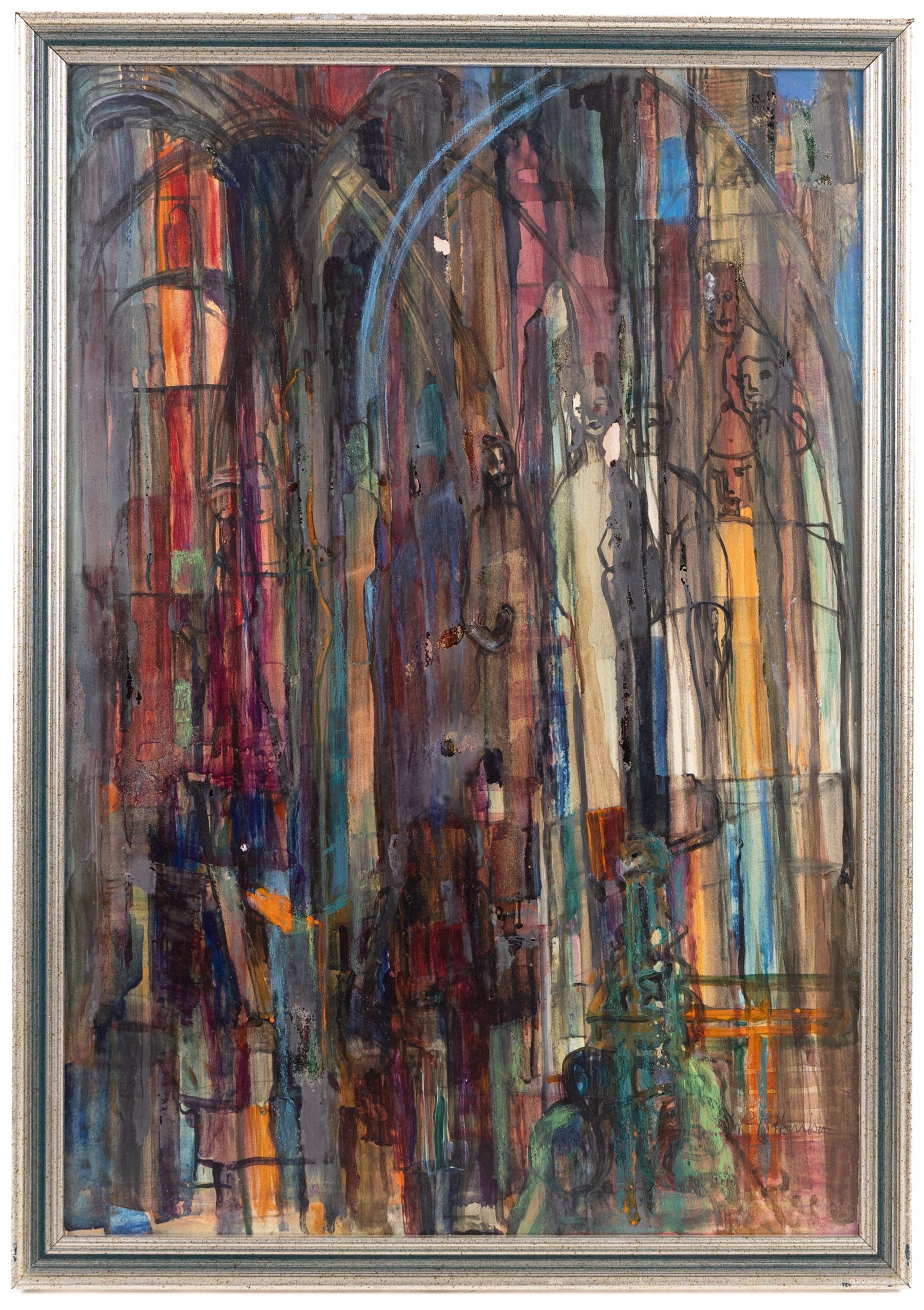Lilian Marguerite Harrison (Yorkshire 20th Century): 'Mediaeval', oil on board signed, titled on National Society exhibition label verso, 55cm x 38cm 