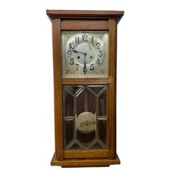 German - Art Deco oak cased 8-day wall c