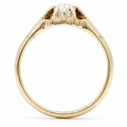 Early 20th century 18ct gold diamond ring, ten claw set with a single old cut diamond of approx 0.50 carat, Birmingham 1926