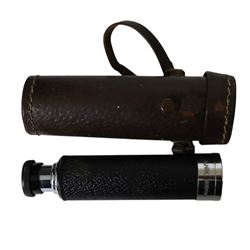 Pair of Helios Stellar 20 x 80 field 3.5 binoculars, in carry case, together with a modern three-draw telescope and a pair of Sunagor Miniten binoculars