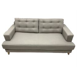 Pair of Heals Mistral modern light grey sofas in Capelo fabric