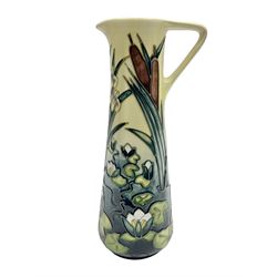 Moorcroft jug, decorated in Bulrush and Water Lily pattern, with printed marks beneath, H24cm