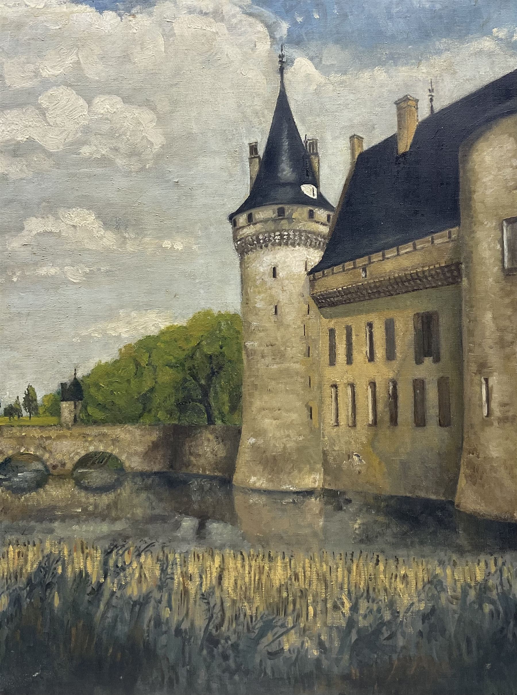 Archibald Waugh (British 20th Century): 'Chateau Sully-sur-Loire', oil on canvas canvas signed and titled on mount, dated '54 verso, 65cm x 50cm