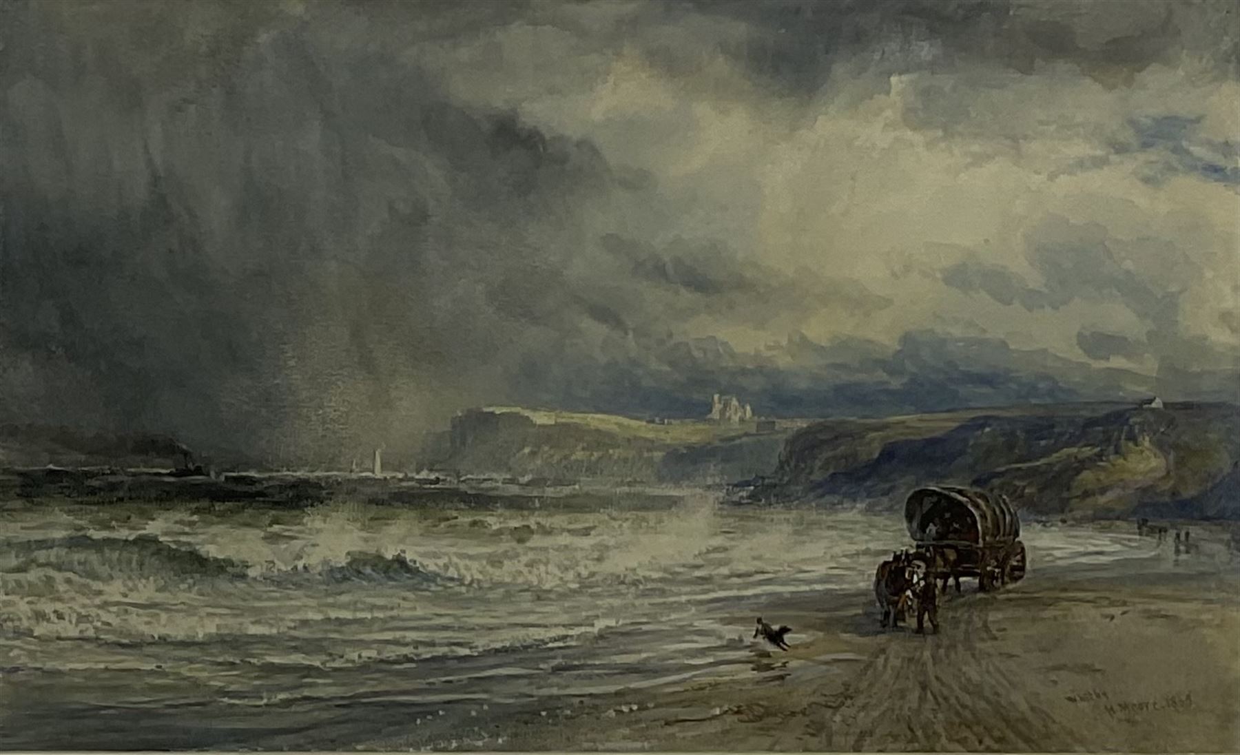 Henry Moore (British 1831-1895): 'Whitby', watercolour signed titled and dated 1865, 21cm x 34cm
Provenance: East Yorkshire private collection purchased the Jack Chenery Briggs collection of Fine Watercolours 22nd April 1999 Lot 92