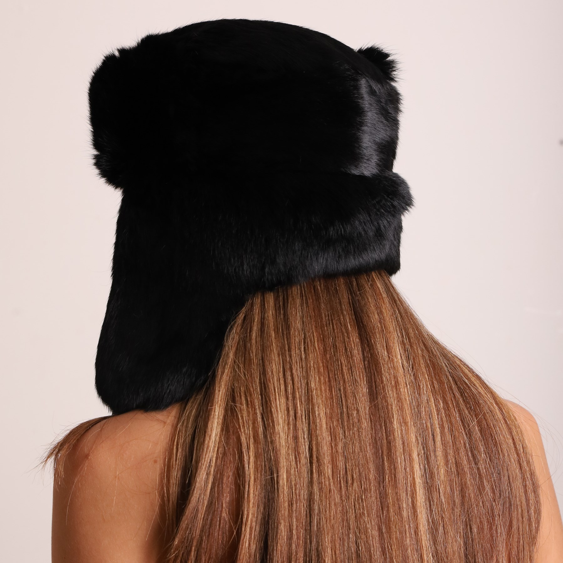 Gucci - black real fur trapper hat, with ear flaps, cotton monogram lining and logo label, size M, with dust bag