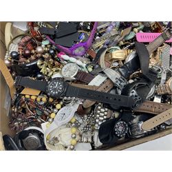 Large collection of mainly costume jewellery with some silver jewellery and watches to include Maurice Lacroix