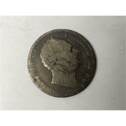 Collection of Great British and World coins, including Great British pre-1947 silver coins, pre decimal coinage, commemorative coins, Queen Elizabeth II 'Souvenir of Thoresby Hall' unofficial coin set etc