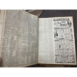 The Times Newspaper; an archive of The Times newspapers bound as five albums comprising, 1930 July & August, 1924, May & June, 1932 May & June, 1934 May & June, 1935 May & June