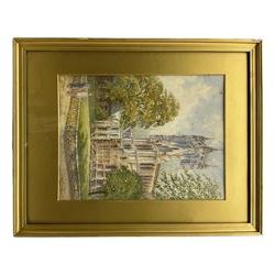 Albert Henry Findley (British 1880-1975): Lincoln Cathedral with Figures, watercolour signed 35cm x 27cm