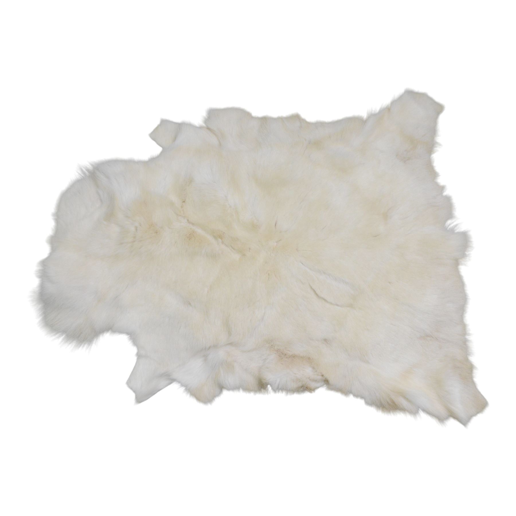 Skin/ Hide; White Reindeer hide rug, L32cm