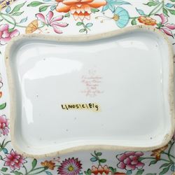 Pair of early 19th century Chamberlain's Worcester two handled serving dishes decorated with Japanese flowers and gilt handles W31cm. Printed mark used on the 'Regent' body circa 1811-1820
 
Provenance: property of a Nobleman