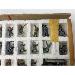 Lamming Miniatures - Bill Lammings own 1970s promotional display set of sixty-three 25mm miniature WW2 Russian Infantry soldiers with light artillery gun; hand painted by Bill Lamming for exhibition.