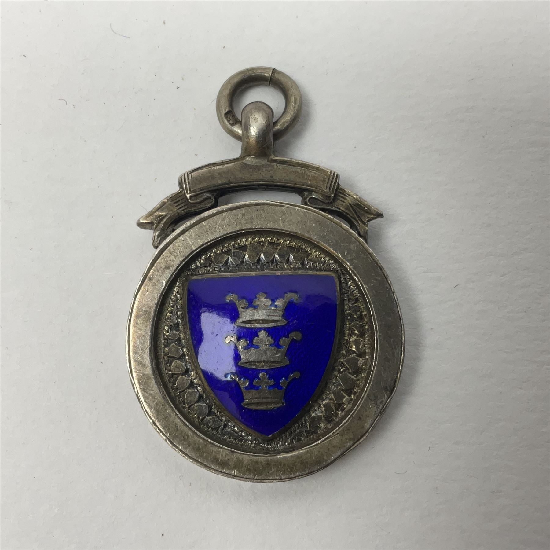 WW2 group of three medals comprising 1939-1945 War Medal, France & Germany Star and 1939-1945 Star; all with ribbons; 1930s Hull Savings Bank silver and enamel presentation fob; three medallions depicting Hitler, Mussolini and Mao Tse Tung; quantity of modern crowns and other coins; and a 6mm Flobert style starting pistol