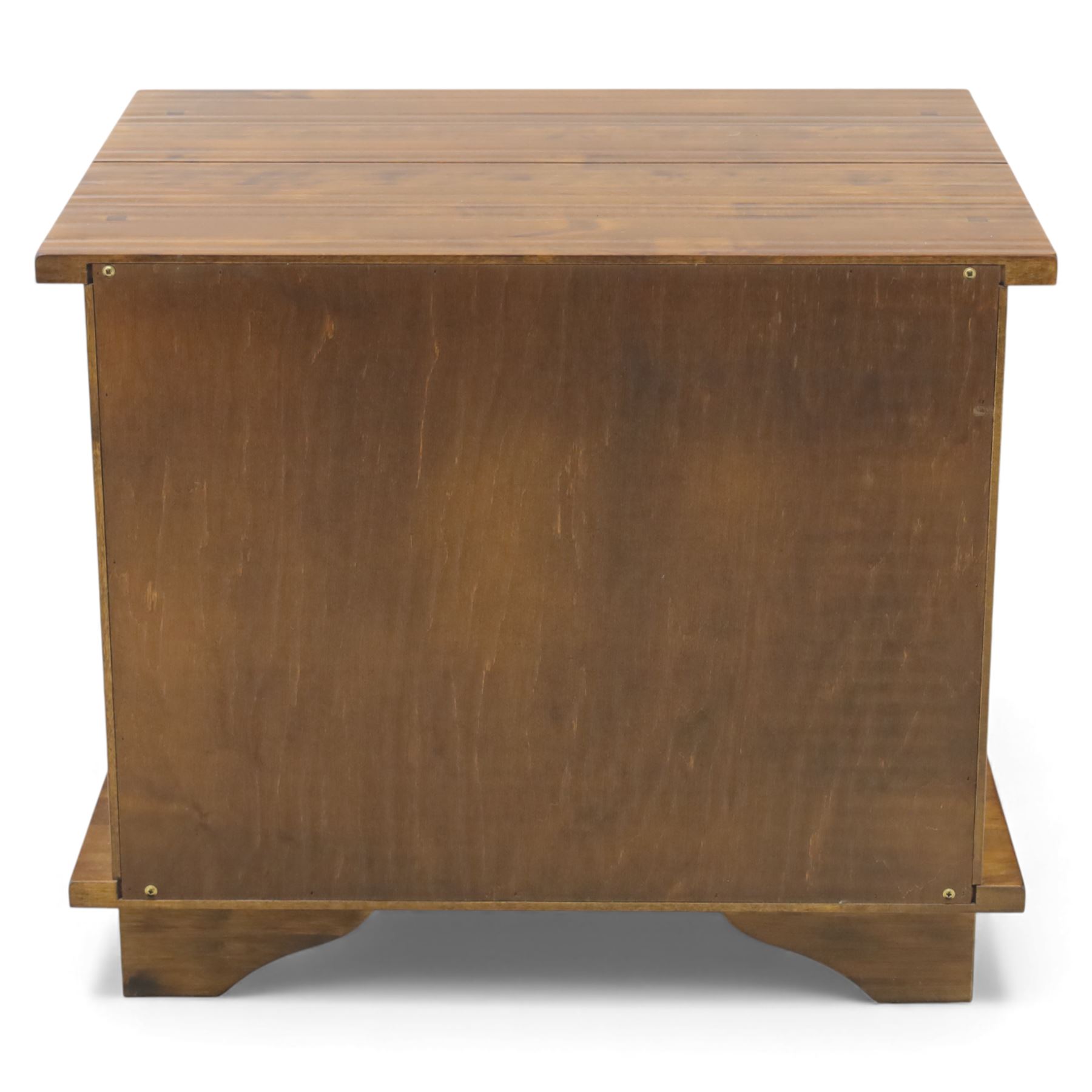 Laura Ashley - 'Garrat Dark Chestnut' birch side table, four short drawers over two longdrawers, with distressed black metal pulls, on shaped bracket feet