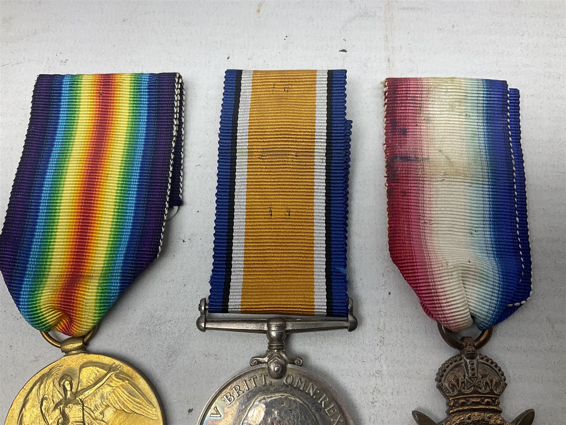 WW1 trio of medals comprising British War Medal, 1914-15 Star and Victory Medal awarded to 13708 Sjt. J.R. Wright Linc. R.; all with ribbons; some biographical details