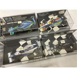 Pauls Model Art Minichamps Formula - ten 1:43 scale die-cast models of racing cars in plastic display cases (10)