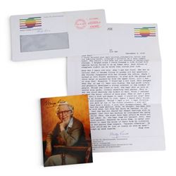 Anne Frank; letter, signed photo postcard and envelope from Miep Gies regarding her experi...