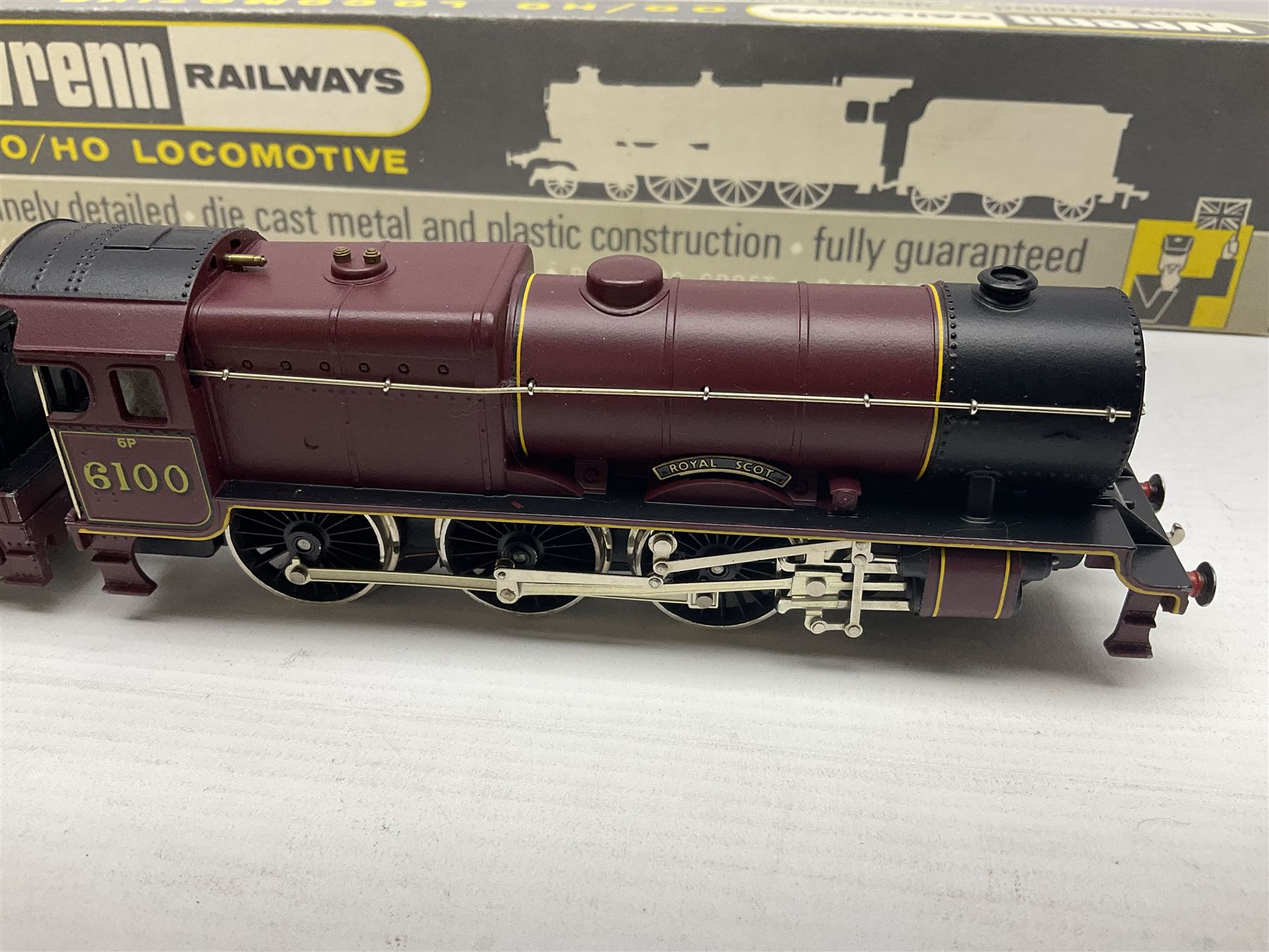 Wrenn '00' gauge - Class 6P (Royal Scot) 4-6-0 locomotive 'Royal Scot' No.6100 in LMS Maroon; smoke deflectors present but not fitted; boxed with instructions.