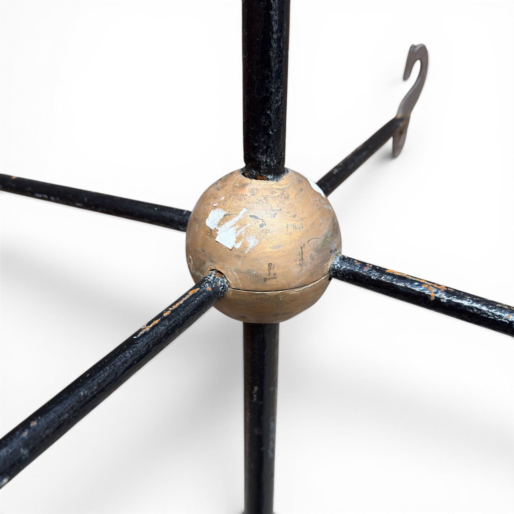 Wrought iron weather vane, lacking pointer