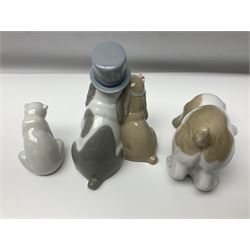 Ten Nao figures, to include three Cheeky Cherubs, Cat, Dog bride and groom etc