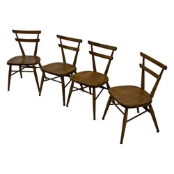 Lucian Ercolani for Ercol - mid-20th century set of four ‘Yellow Dot’ elm and beech child’s chairs
