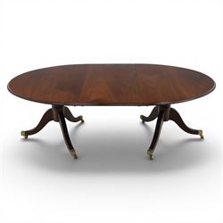 Gott's Pickering - Quality Georgian design rosewood twin pillar extending dining table, wi...