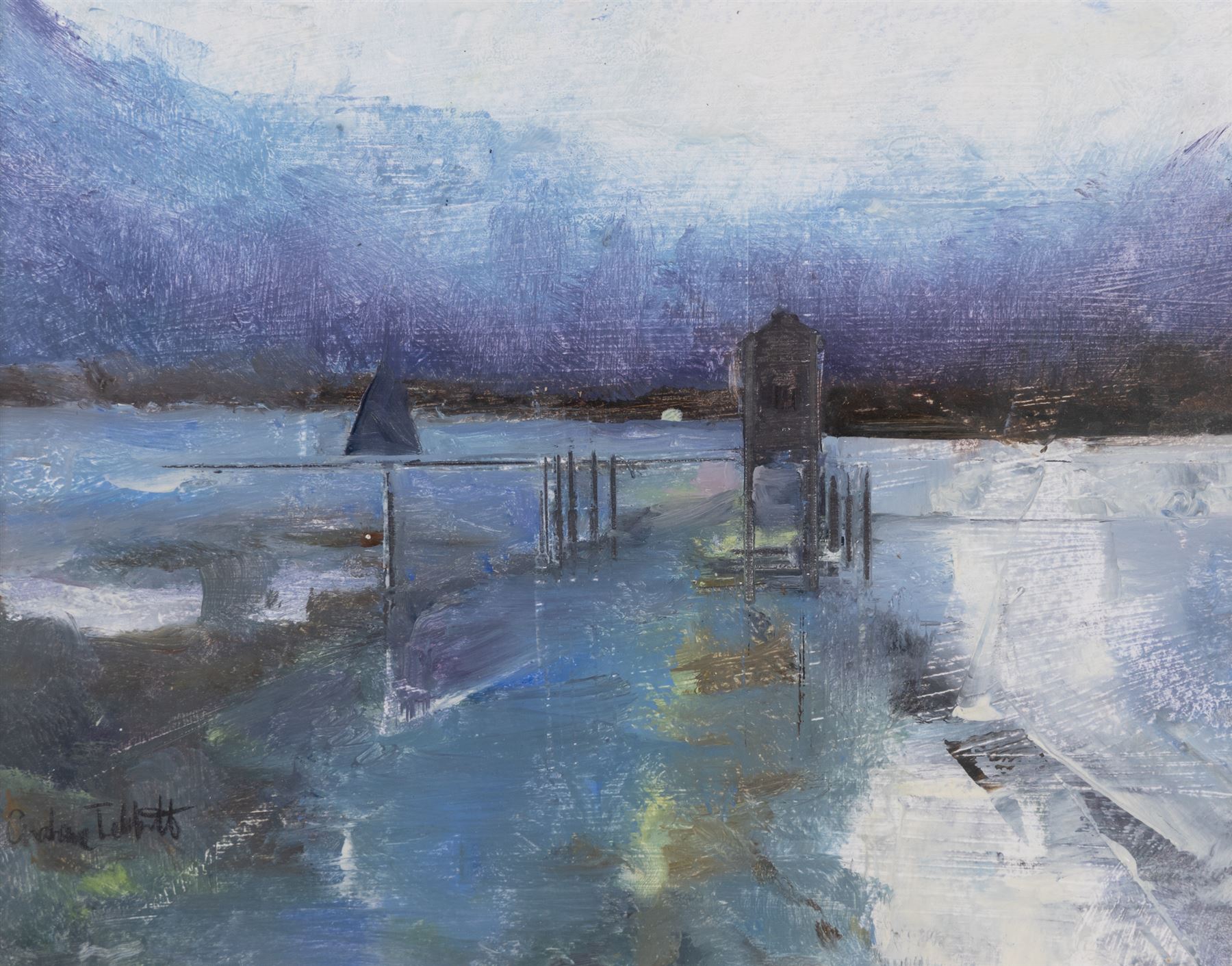 Grahame Tebbutt (British Contemporary): Towards the Sea, pair oils on board signed 18cm x 23cm (2)