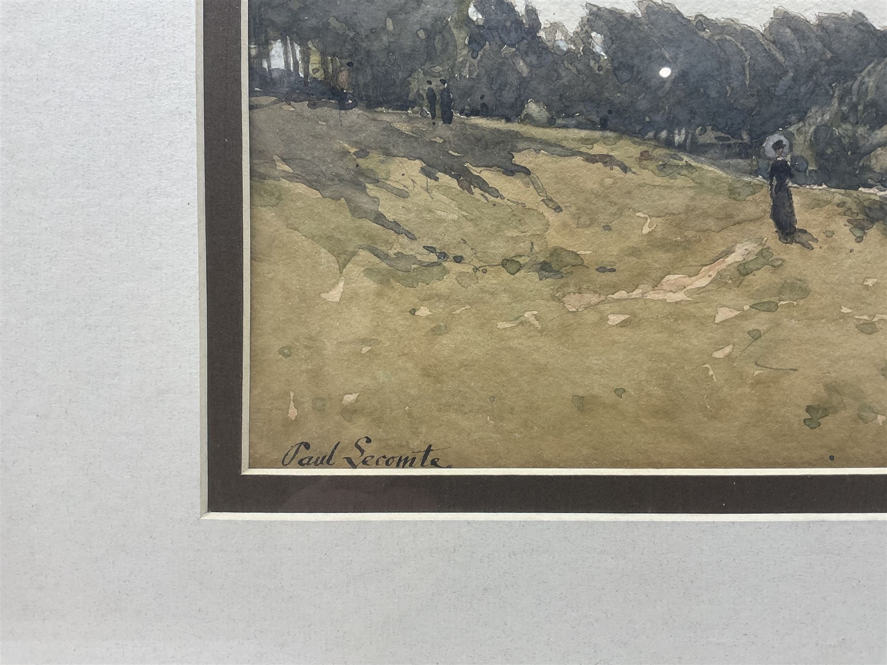 Paul Lecomte (French 1842-1920): Boating on the River, watercolour signed 27cm x 38cm