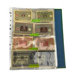 Collection of German banknotes, mostly dating between 1918 and 1923, many being of a high grade, with vendor's inventory, housed in a ring binder