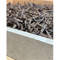 Large quantity of unused hand forged cut nails, 19th century.  - COLLECTION BY APPOINTMENT FROM: The White House, Thirsk Road, Easingwold, York, YO61 3NF - CALL 01723 507111 TO ARRANGE