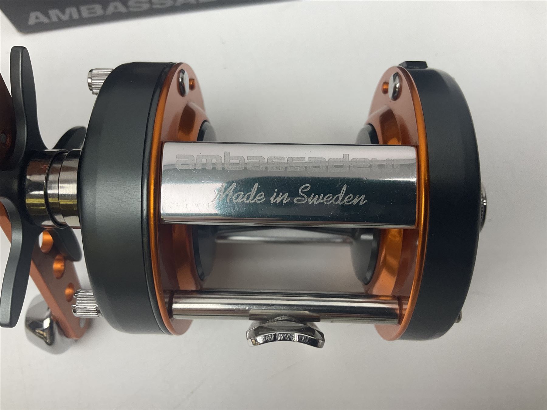 Three multiplier spool sea fishing reels, to include Swedish Abu Ambassaduer 700c Black, with spare spool, Swedish Abu Garcia Ambassadeur 6500 C3 CT MAG and Penn 515 MAG2, all boxed