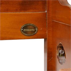 And So To Bed - 6ft super king cherry wood sleigh bed, with turned rails above a panelled head and footboard, with applied brass flowers and foliate mounts, raised on square tapering supports