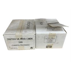 Chateau La Croix Canon 2000 Canon Fronsac, 75cl, 13% vol, twelve bottles, boxed