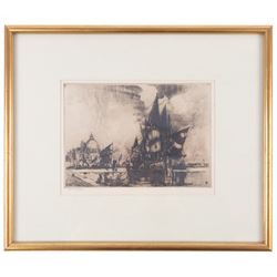 Frank Henry Mason (Staithes Group 1875-1965): 'Venice', proof etching signed in pencil, titled on Henry Whitley label verso 12.5cm x 18cm 