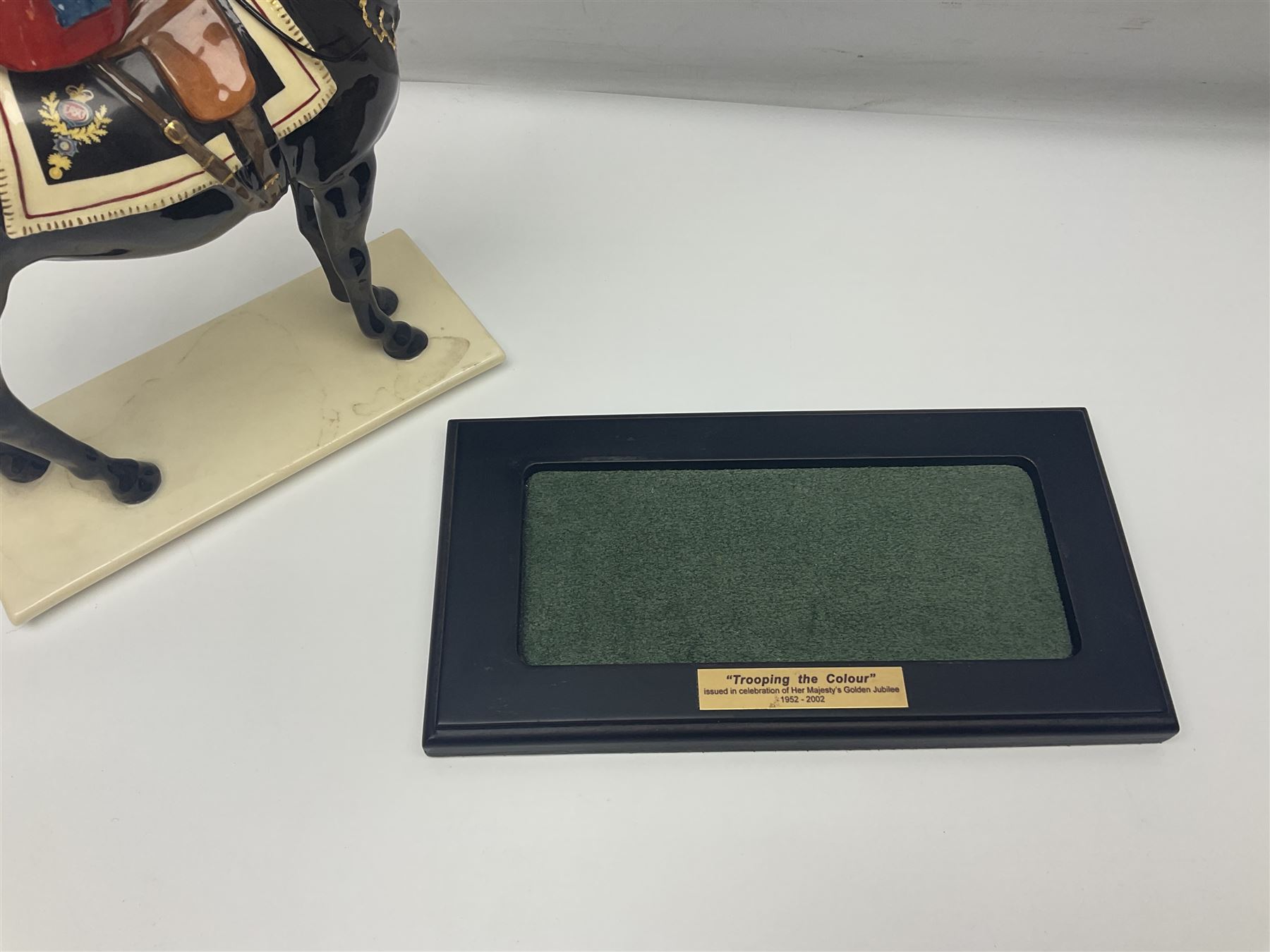 Coalport figure, 'Trooping the Colour', modelled as  Queen Elizabeth II taking the salute at Trooping the Colour, by Timothy Potts, limited edition 124/450