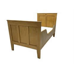 Waxed pine 3' single bedstead with mattress
