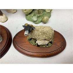 Two Border Fine Arts figures, comprising Badgers and Blackbird, together with Beswick bay shire horse no 818 and another figure