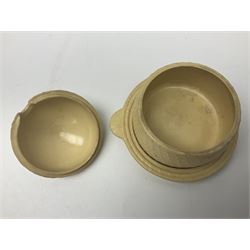  19th century Wedgwood drabware beehive honey pot, together with another similar example, Wedgwood H12cm 