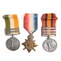 Boer War/ WWI medal group for W. A. Sexton 18th Hussars Sargent (4395)/ Major (5622); Quee...