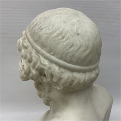 After the antique, 19th century classical style marble bust, carved as Homer, H33.5cm


