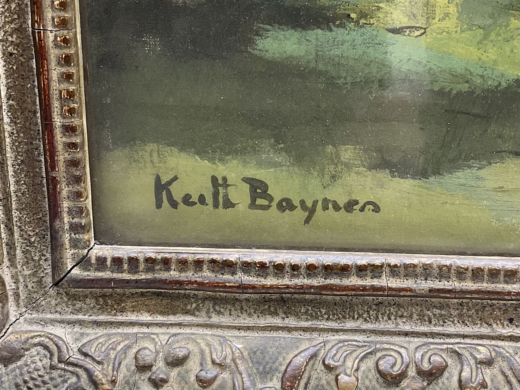 Keith Stuart Baynes (British 1887-1977): View of a Mill in Summer, oil on canvas signed, labelled verso 60cm x 50cm