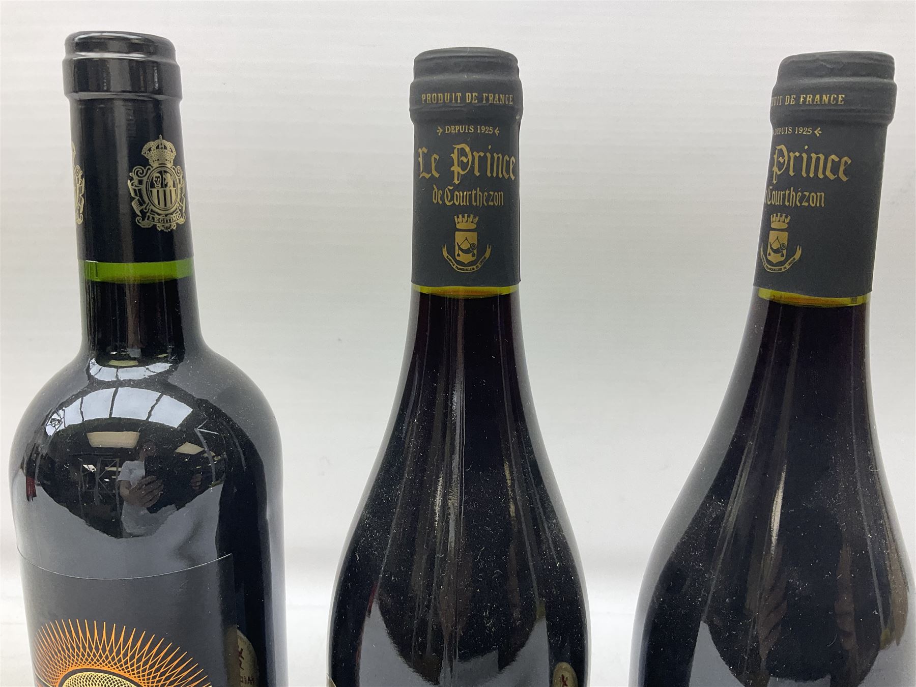 Dow's Trademark Finest Reserve Port, 75cl 20% vol, mixed red wines, two bottles Cuvee Du Vatican Cotes-du-Rhone Reserve de l'abbe 2016, 750ml 14%, Corsiero Nero Nero di Troia 750ml 13% vol and six others of various contents and proofs (9)