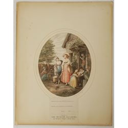 After William Hamilton RA (British 1751-1801): 'Morning Noon Evening and Night', set four colour stipple engravings by William J Allingham signed in pencil 32cm x 27cm (4) (unframed) 
Provenance: pub. GJ Howell, Museum Galleries, London 1919