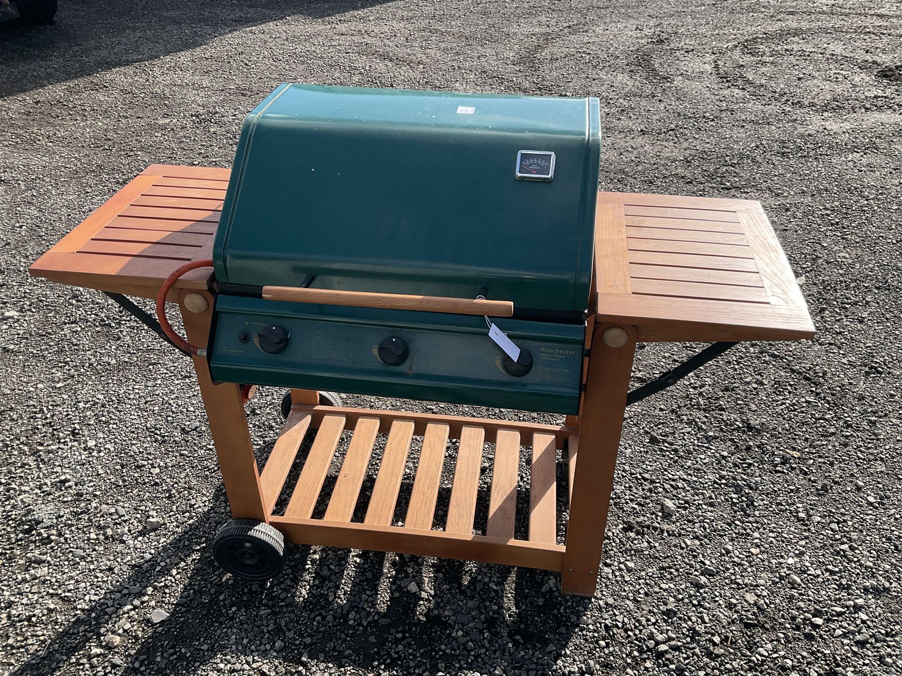 Winchester 3 burner hooded Gas BBQ with two bottles - THIS LOT IS TO BE COLLECTED BY APPOINTMENT FROM DUGGLEBY STORAGE, GREAT HILL, EASTFIELD, SCARBOROUGH, YO11 3TX