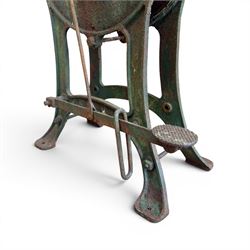 19th century cast iron pedal operated grinding stone