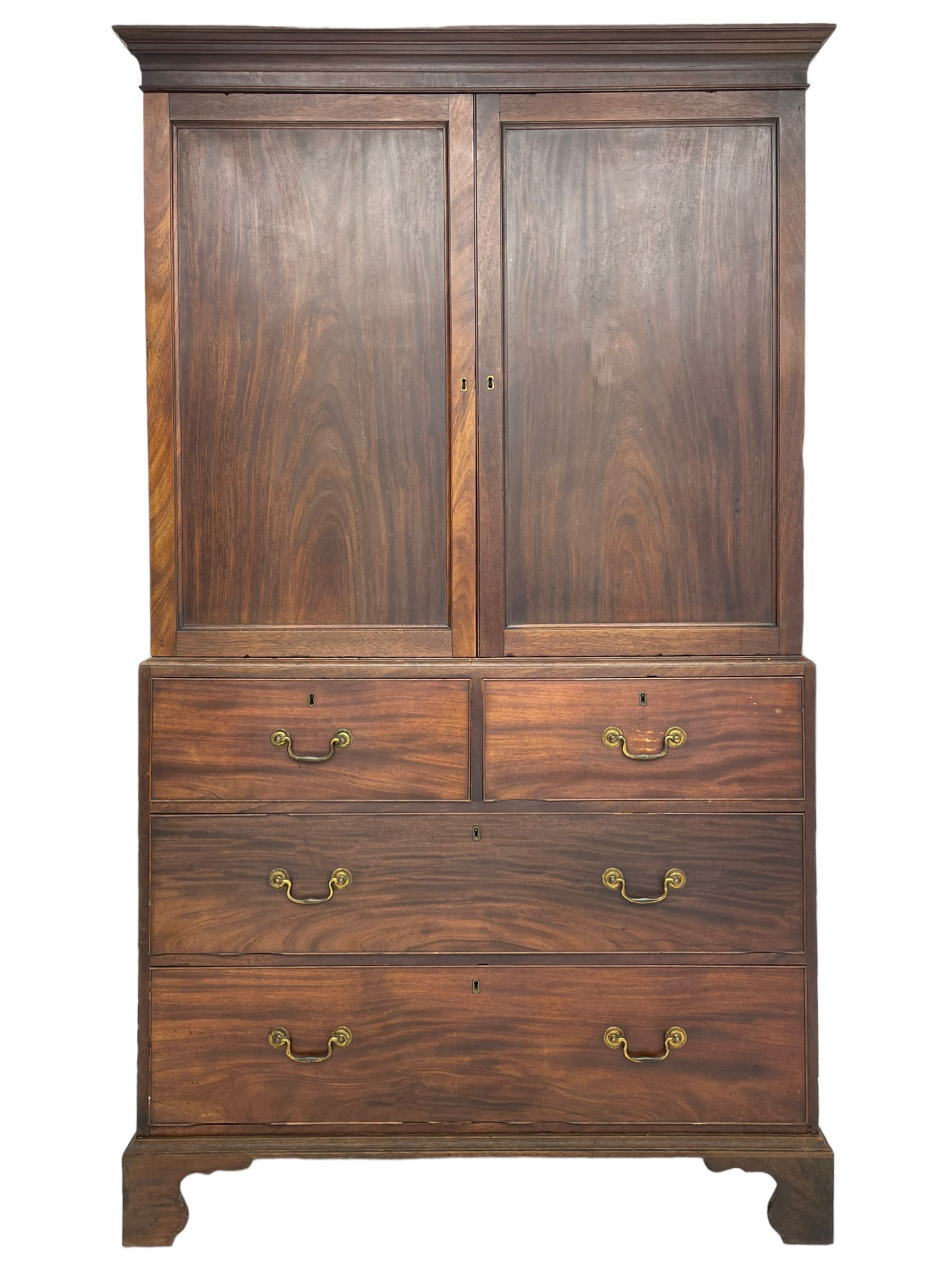 George III mahogany Gentleman s linen press The Country House Sale