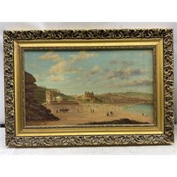 English Naïve School (19th century): Scarborough South Bay, oil on canvas indistinctly signed EEK and dated '78, 29cm x 50cm
