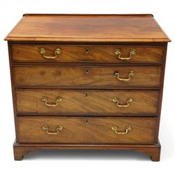 George III mahogany straight-front chest, rectangular top with moulded edge over four long...